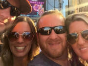 Trisha Leifsen, far right, attended the Route 91 music festival with, from left, her brother Jaycob Collins, sister-in-law Carrie Collins and husband Thad Leifsen. They were in the crowd when a gunman opened fire on concertgoers on Sunday.