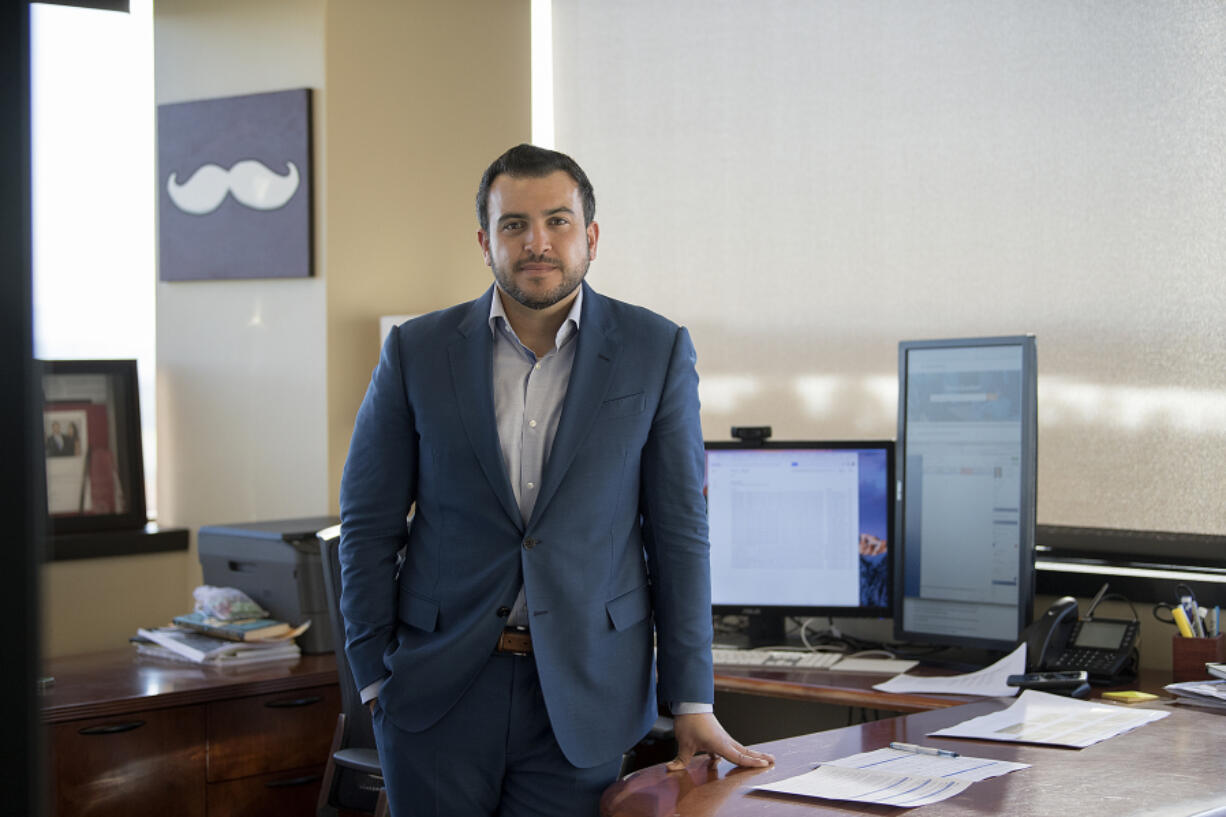 DiscoverOrg CEO Henry Schuck, whose company is one of the fastest growing in the county, is pictured in his downtown office.