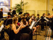 Woodland: The Woodland High School band perform in the lobby of the Arlene Schnitzer Concert Hall on Oct. 21 as part of the Oregon Symphony’s Prelude Concert Series, in which local youth bands play before the symphony’s show.