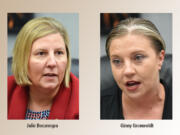 Incumbent Julie Bocanegra and political newcomer Ginny Gronwoldt had big leads Tuesday night in their races for seats on the Evergreen Public Schools board.