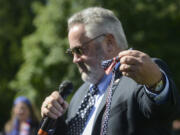 Washougal Mayor Sean Guard at a Flag Day celebration in June 2016.