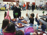 SNAP-Ed Educator Jodee Nickel with students at Burton Elementary School in March.