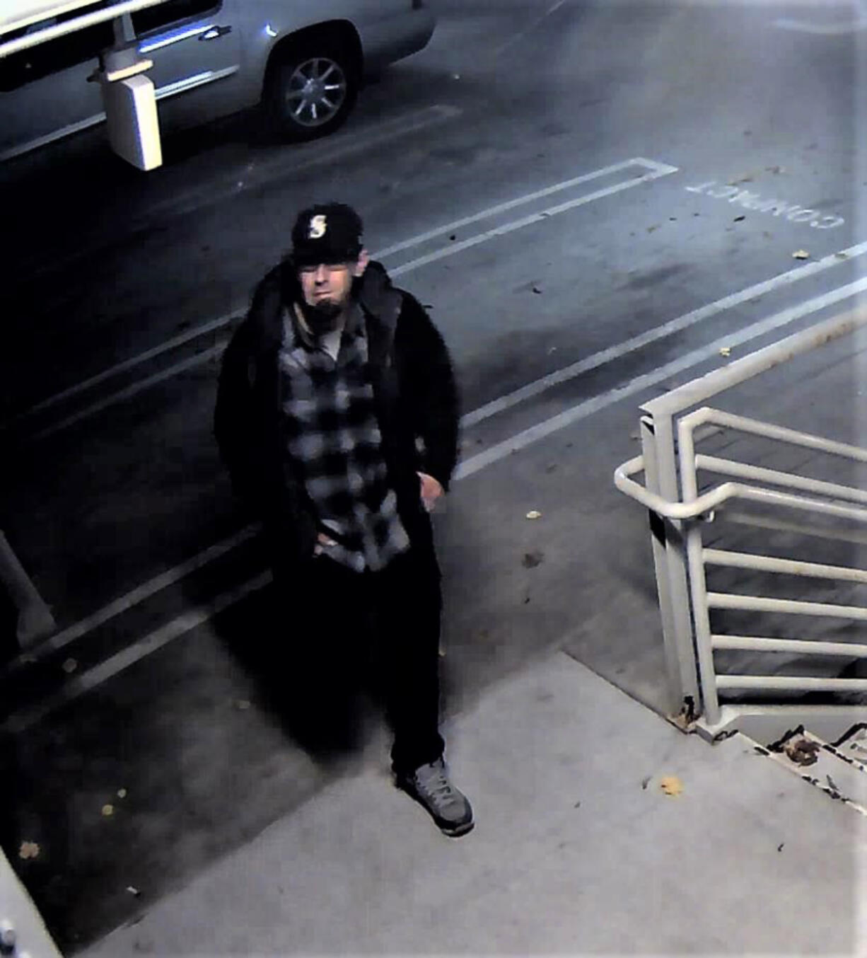 Anyone who recognizes this man, who’s a suspect in a Halloween night vehicle theft at Legacy Salmon Creek Medical Center, is asked to contact the Clark County Sheriff’s Office.