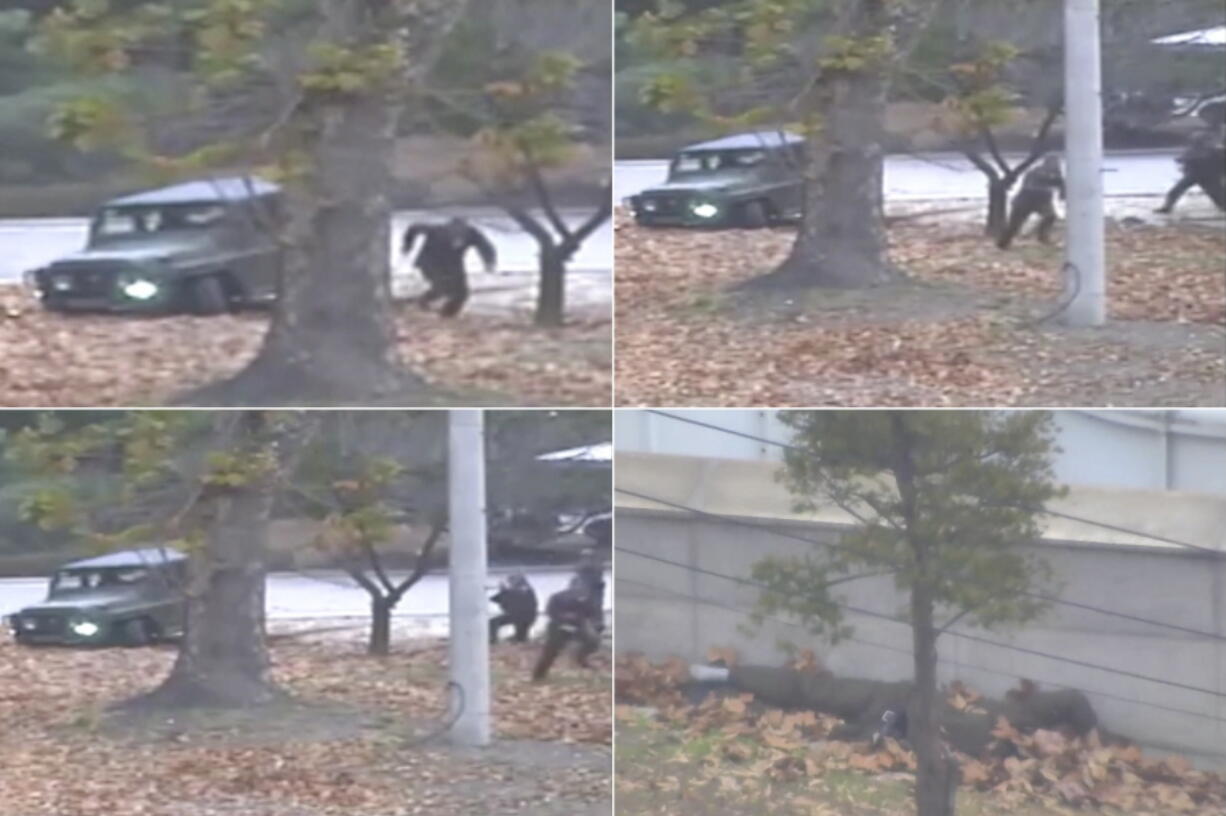 A North Korean soldier made a dash to freedom Nov. 13, being shot at least five times as he crossed the border and was rescued by South Korean soldiers, according to video released by the U.S.-led U.N. command Wednesday.