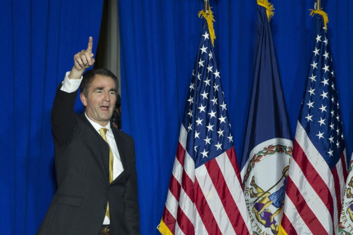 Virginia Democratic Gov. elect Ralph Northam walks onstage to celebrate his election at the Northam For Governor election night party at George Mason University in Fairfax, Va., Tuesday, Nov. 7, 2017. Northam defeated Republican Ed Gillespie.