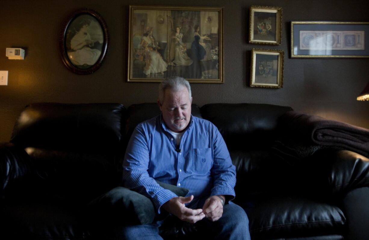 Kyle Graves, who is in recovery for opioid addition, sits in the home he shares with his mother in Franklin, Tenn., on June 6. Graves’ troubles began more than a decade ago when he sought relief for degenerative arthritis in his hips, shoulders, feet and back. He was prescribed oxycodone, an opioid drug that works best for short-term pain but is risky and potentially addictive when used long-term.