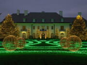 The Lilly House at Newfields is part of the Winterlights holiday light display on the museum’s grounds in Indianapolis.