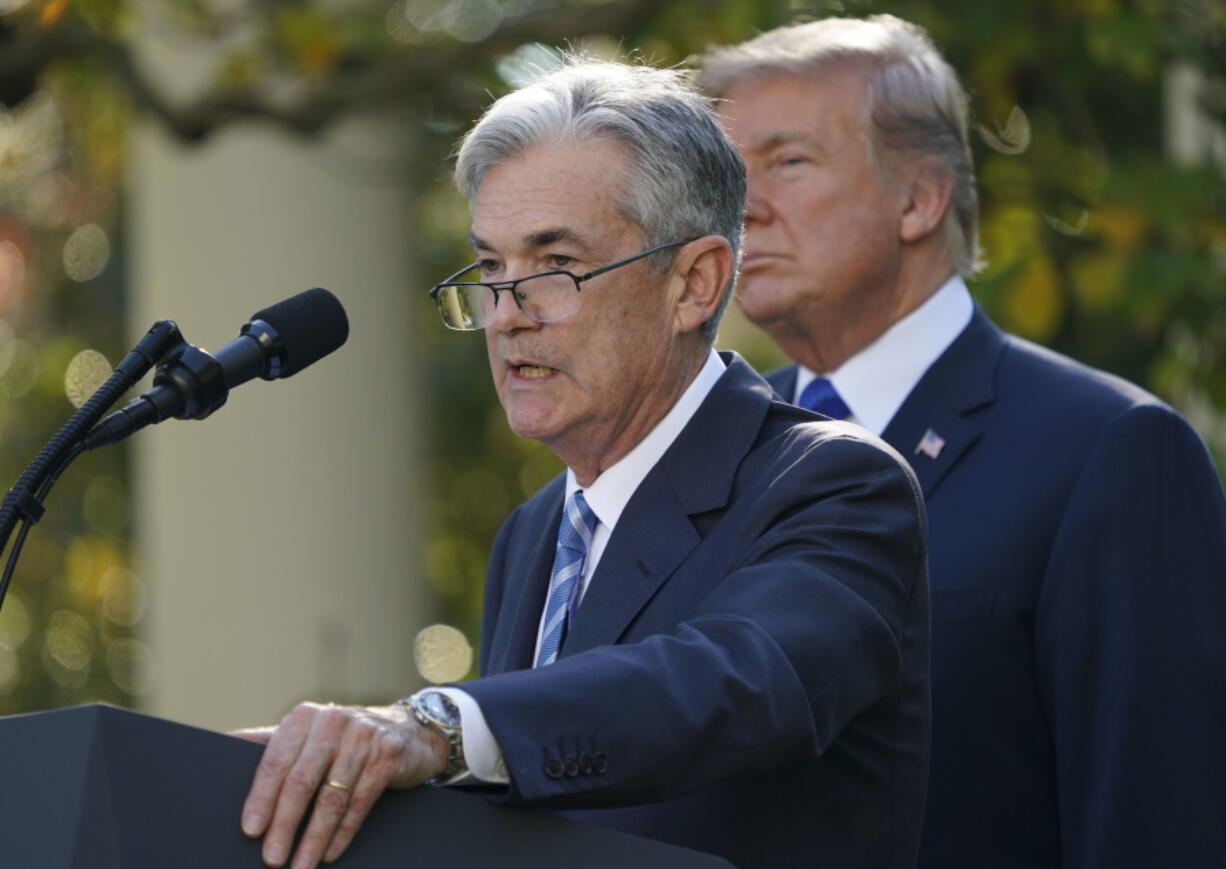 Federal Reserve board member Jerome Powell speaks Thursday after President Donald Trump announced him as his nominee for the next chair of the Federal Reserve in the Rose Garden of the White House.