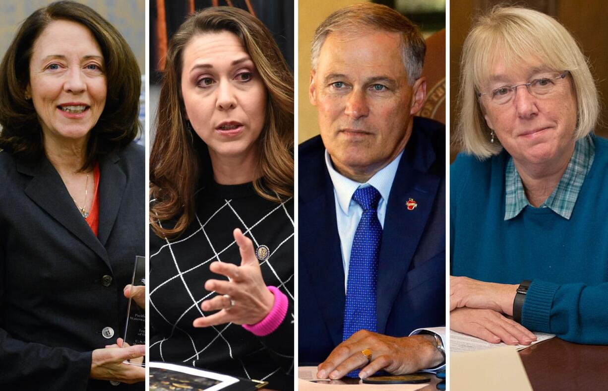 From left: Sen. Maria Cantwell, Rep. Jaime Herrera Beutler, Gov. Jay Inslee and Sen.