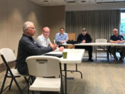 WIAA executive director Mike Colbrese (left) speaks to sports editors at the annual APSE meeting in Seattle in May. Colbrese announced Thursday he'll retire in 2019 after serving as the WIAA's executive director since 1993.