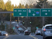 Drivers merge off and on state Highway 500 and Interstate 5 via East 39th Street last week. Unlike most interchanges, which directly connect one highway to another, the one at Highway 500 partially requires the use of surface streets, which can be an annoyance for some.