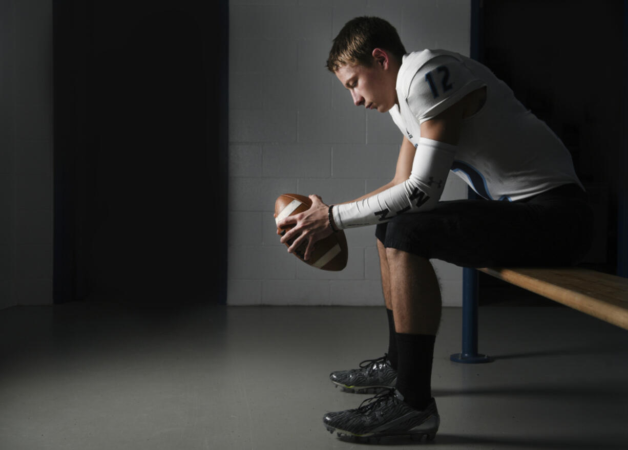 Hockinson quarterback Canon Racanelli followed through on his preseason pledge to lead the Hawks to the state championship game, and then win it.