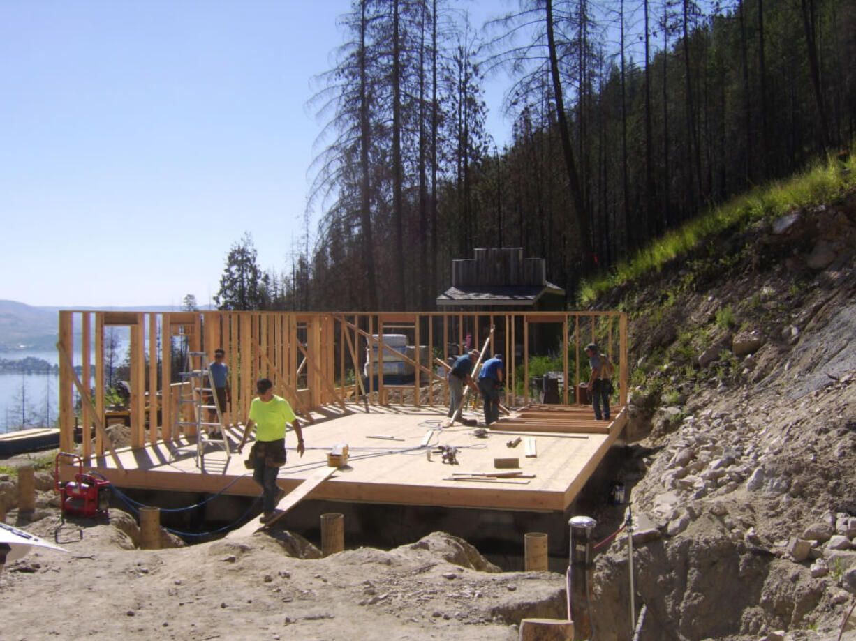 Clark County: Volunteers from Salmon Creek United Methodist Church and Mill Plain United Methodist Church rebuild a house overlooking Lake Chelan that was destroyed in a fire a few years ago.