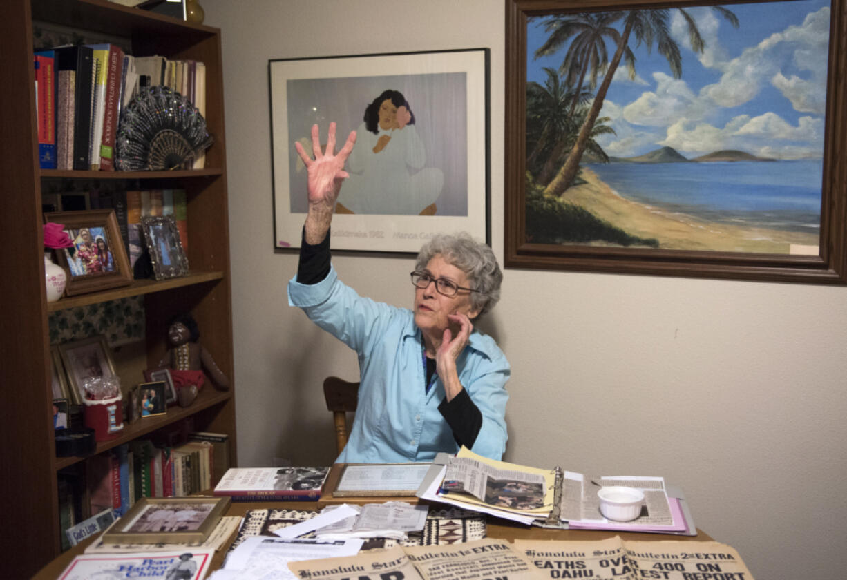 Lillian Christina describes seeing puffs of smoke in the distance after watching planes fly above her home in Honolulu on Dec. 7, 1941. Christina now lives in Vancouver.