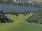 Lacamas Lake, as seen from the north in this 2016 aerial photo.