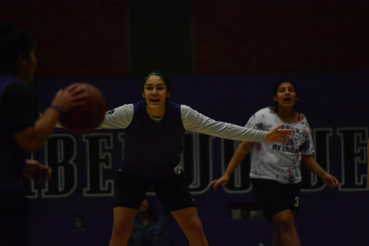 Freshman Katie Peneueta had a triple-double in her first varsity game for Heritage. The Timberwolves graduated nearly their entire roster from last season.