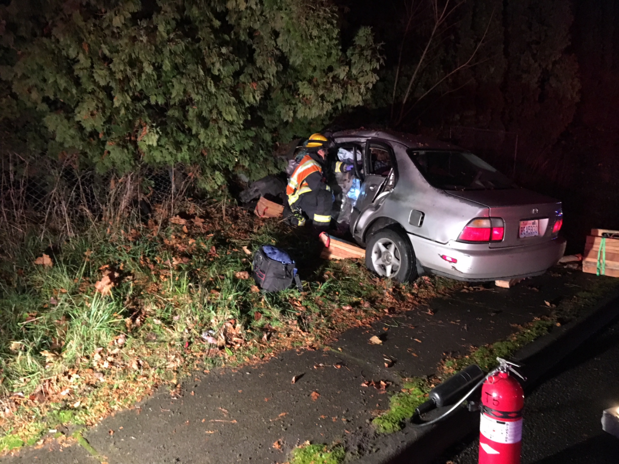 Firefighters had to extricate the driver of a 2006 Honda Accord involved in a collision Saturday night at the intersection of of Northeast 56th Avenue and Northeast 63rd Street in Vancouver. The driver had to be transported to the hospital for what was described in reports as non-life threatening injuries.