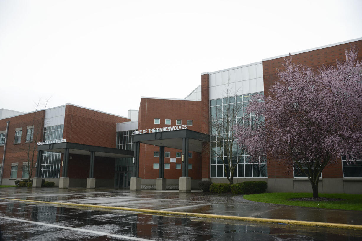 Heritage High School in Vancouver in April. A new addition to the school is among the projects Evergreen Public Schools officials hope to launch if voters approve a bond issue. A survey of 400 voters in the east Vancouver school district found that 68 percent of voters support a construction bond, according to records obtained by the district.