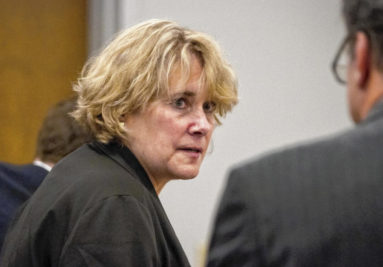 Christina Fey of Wolfeboro attends District Court at the Carroll County Superior Courthouse in Ossipee, N.H. Fay, convicted of 10 counts of animal cruelty on Dec. 12 after dozens of her Great Danes were found sick and living in filthy conditions in her home, is scheduled for sentencing on Thursday, Dec. 21.