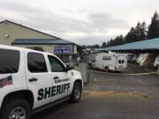 Clark County Sheriff's Office major crimes unit is investigating a suspicious death at an RV storage unit business located at 1306 N.E. 172nd Ave. on Friday, Dec. 15, 2017.