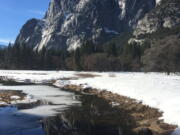 Yosemite Valley is seen from Yosemite National Park in California. The park is less crowded in winter and offers solitude, scenery and activities such as hiking, snowshoeing, skiing and ice skating.