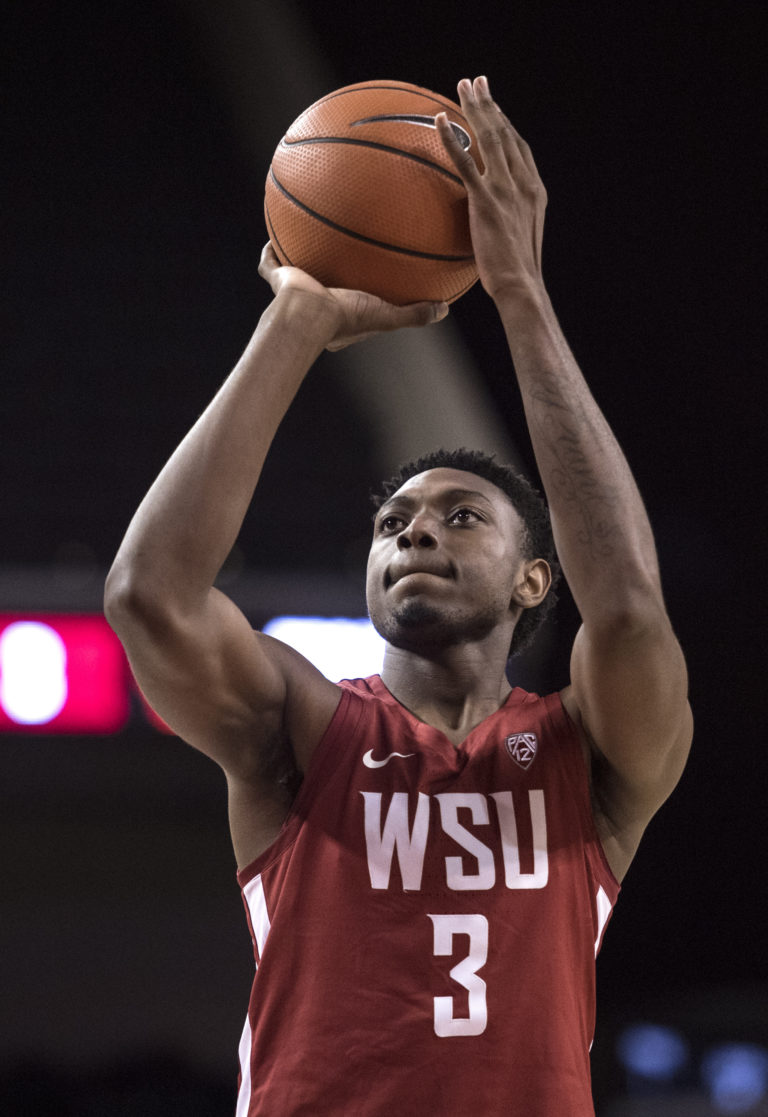 Washington State forward Robert Franks during the first half of an NCAA college basketball game, Sunday, Dec. 31, 2017, in Los Angeles.