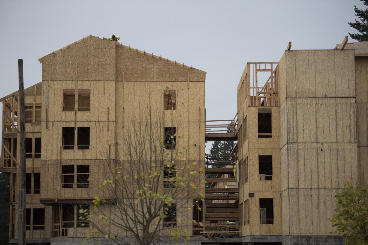 Construction continues on the 134th Street Lofts in November.