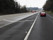 The painted median between state Highway 500 and Interstate 205 in Vancouver. Last summer, the Washington State Department of Transportation took a lane out and changed this interchange to improve traffic flows onto the Interstate. But some southbound drivers lost quick route to the Mill Plain exit during heavy traffic.