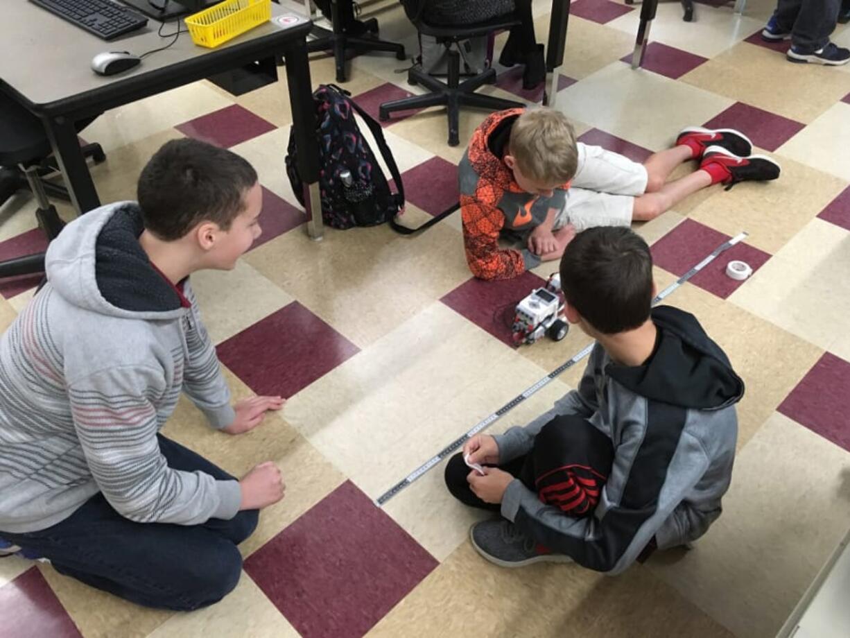 Battle Ground: Tukes Valley Middle School students are learning about computer science and programming in their new robotics elective.