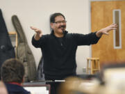 Ariane Kunze/The Columbian Richard Inouye, director of bands at Clark College and director of the annual college jazz festival, plans to retire at the end of this school year. He’s always aimed to provide a pro-level experience for students, he said. “The best thing about a festival like this is that the students get to hear musicians at all levels,” he said.