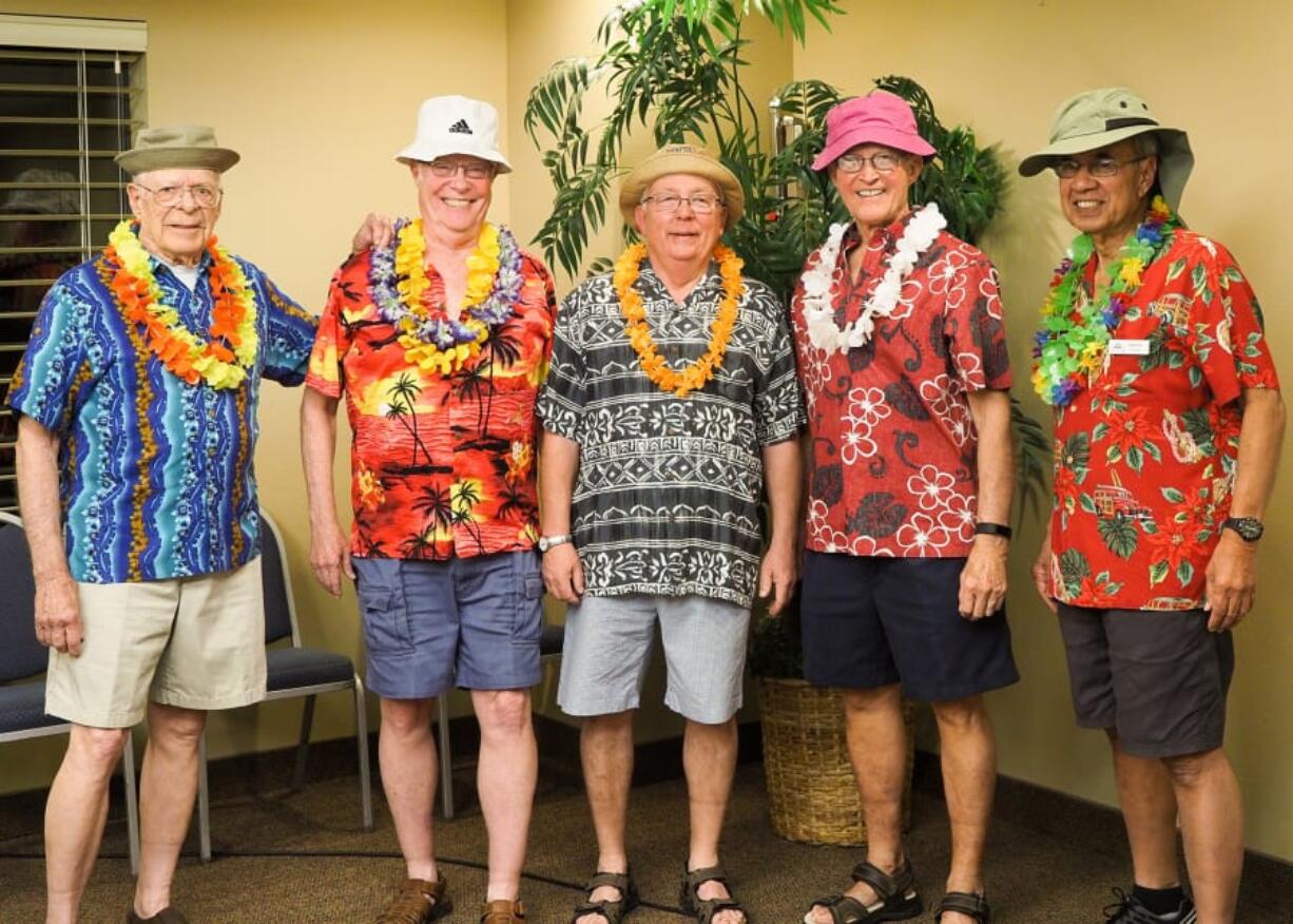 Fairway-164th Avenue: The Beach Boys, from left, Gil Stahl, Jim Knight, John Berg, Jim Mewhirter and Duke Silva, sang at the Fairway Village Veterans Day Program. The group, all veterans themselves, previously performed at the event 10 years ago.