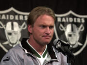 Jon Gruden, pictured here in 2001, was officially hired Sunday, Jan. 6, 2018, as head coach of the Oakland Raiders for a second time.