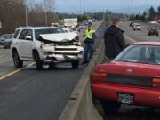 Washington State Patrol Trooper Will Finn said that both vehicles were traveling westbound on Highway 500 when the crash occurred. A red sedan “jumped” the highway’s barrier, ending up in the eastbound lanes.