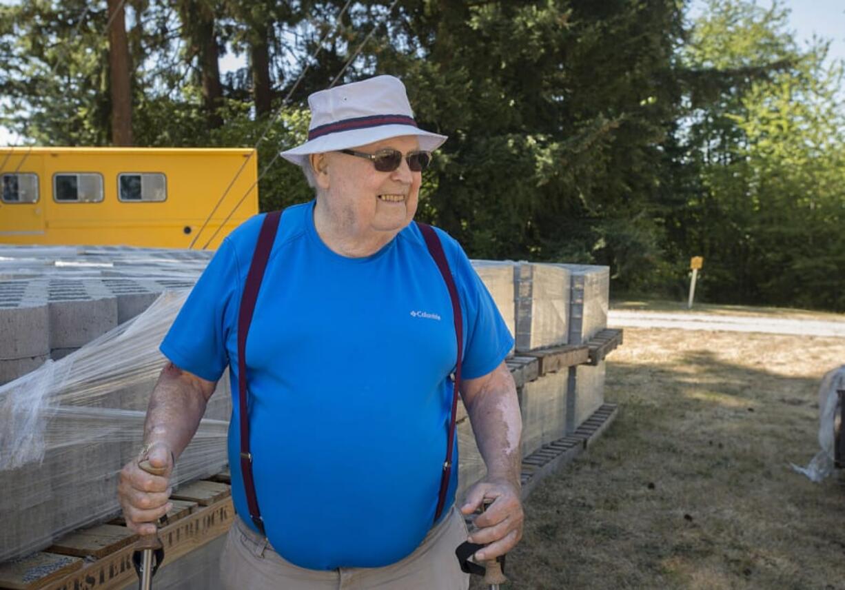 Trail creator Don Cannard watches as crews work on Aug. 17, 2016, at the Ellen Davis Trail.