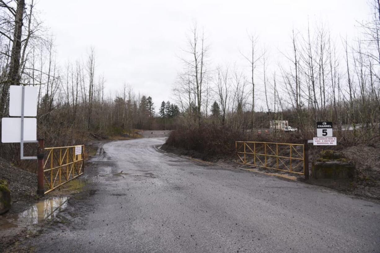 The entrance to a gravel pit owned by the Zimmerly family outside of Washougal that’s been the cause of neighbors’ headaches is seen in February 2018.