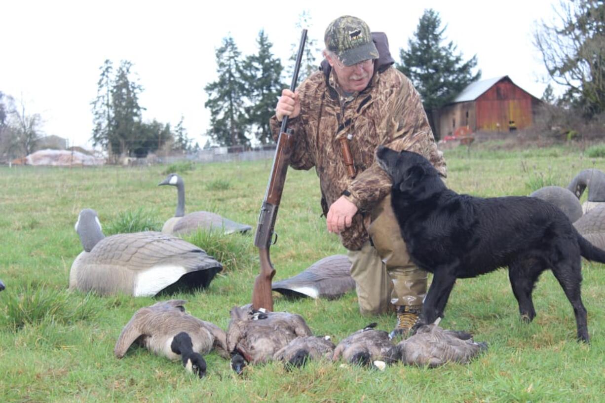 Terry Otto and his son Jeff took these spring geese on a private dairy. Wildlife areas and refuges are closed during the late season.