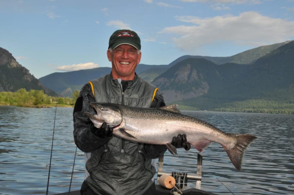 Fisherman Alen Hed took this spring Chinook in 2017 in the Columbia River Gorge. Look for this reach to pick up the last week of March and the first week of April.