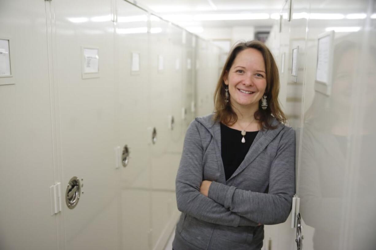 Crystal Maier, collection manager at the Field Museum in Chicago, seen on Feb. 12, studies how insects survive the winter.