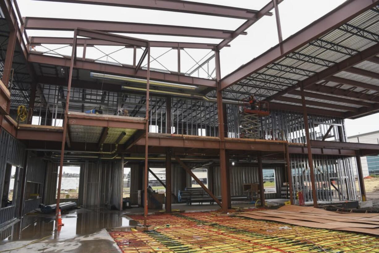 The commons area for freshmen and sophomores at Discovery High School. The project-based-learning high school will be broken into wings for ninth- and 10th-graders and 11th- and 12th-graders. Each wing will have traditional classrooms, larger research and development rooms, work space for smaller groups and covered outdoor areas.