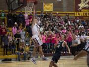 Prairie's Kameron Osborn (3) shoots during the final moments of Friday night's game at Prairie High School in Vancouver. Prairie won 64-55.