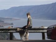 Sena Blevins and her dog, Kirra, takes in sweeping views of the Columbia River Gorge at the Cape Horn Lookout along state Highway 14. The U.S. Forest Service and the Columbia River Gorge Commission are now mulling changes to the Gorge’s National Scenic Area management plan that could have lasting implications for Gorge recreation enthusiasts and residents alike.