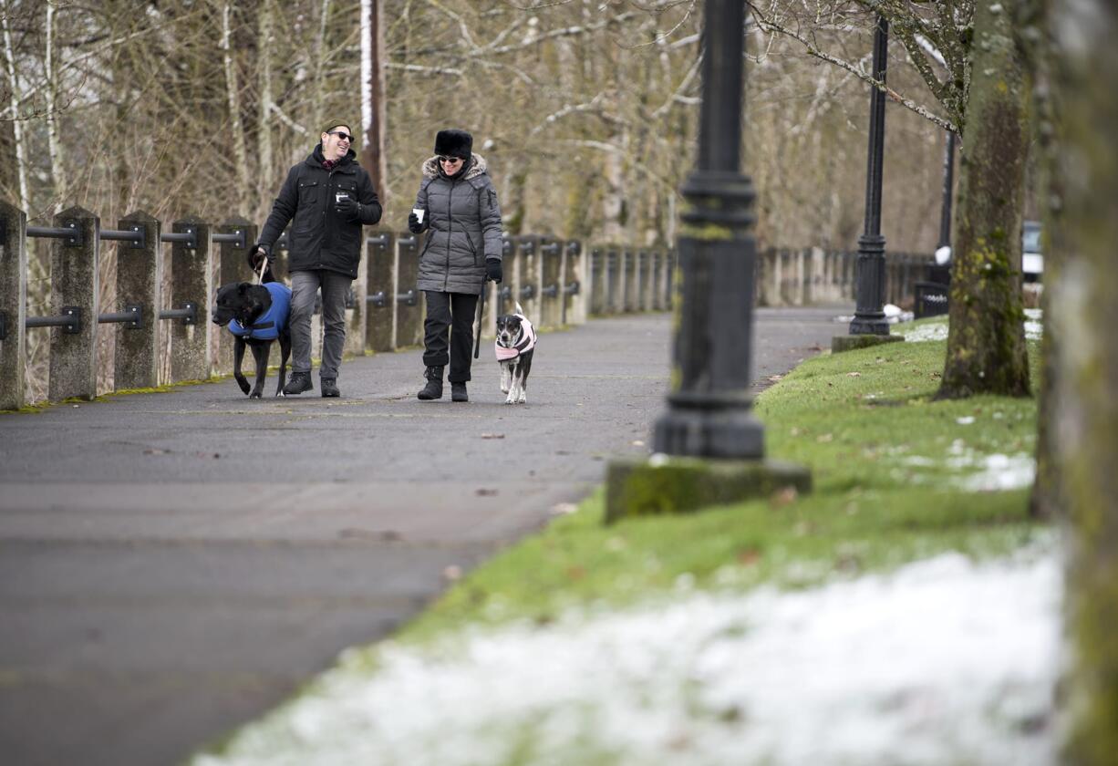 While some snow fell overnight, by Thursday morning much of it was gone in many areas of Clark County.