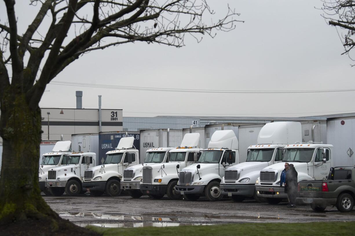 A homicide investigation is underway at a trucking company along Southeast Columbia Way on Monday morning, Feb. 26, 2018.