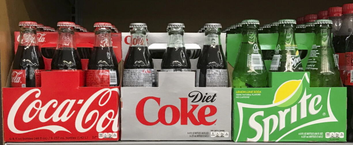 Coca-Cola Co. refreshments are on display in May at a supermarket.