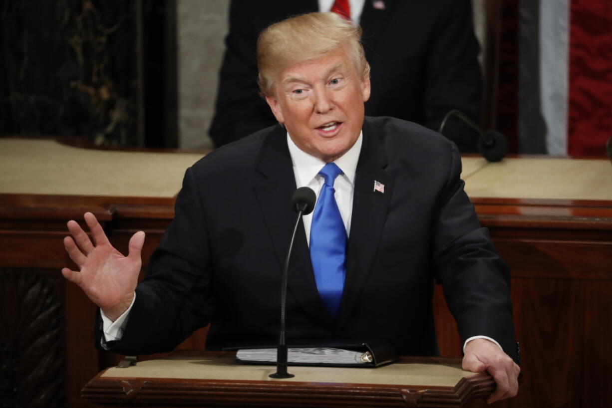 President Donald Trump delivers his State of the Union address to a joint session of Congress on Capitol Hill in Washington. It’s beginning to look like Congress’ election-year battle over immigration could end up in stalemate or a narrowly focused bill. The kind of broader measure that Trump has proposed is running into trouble.