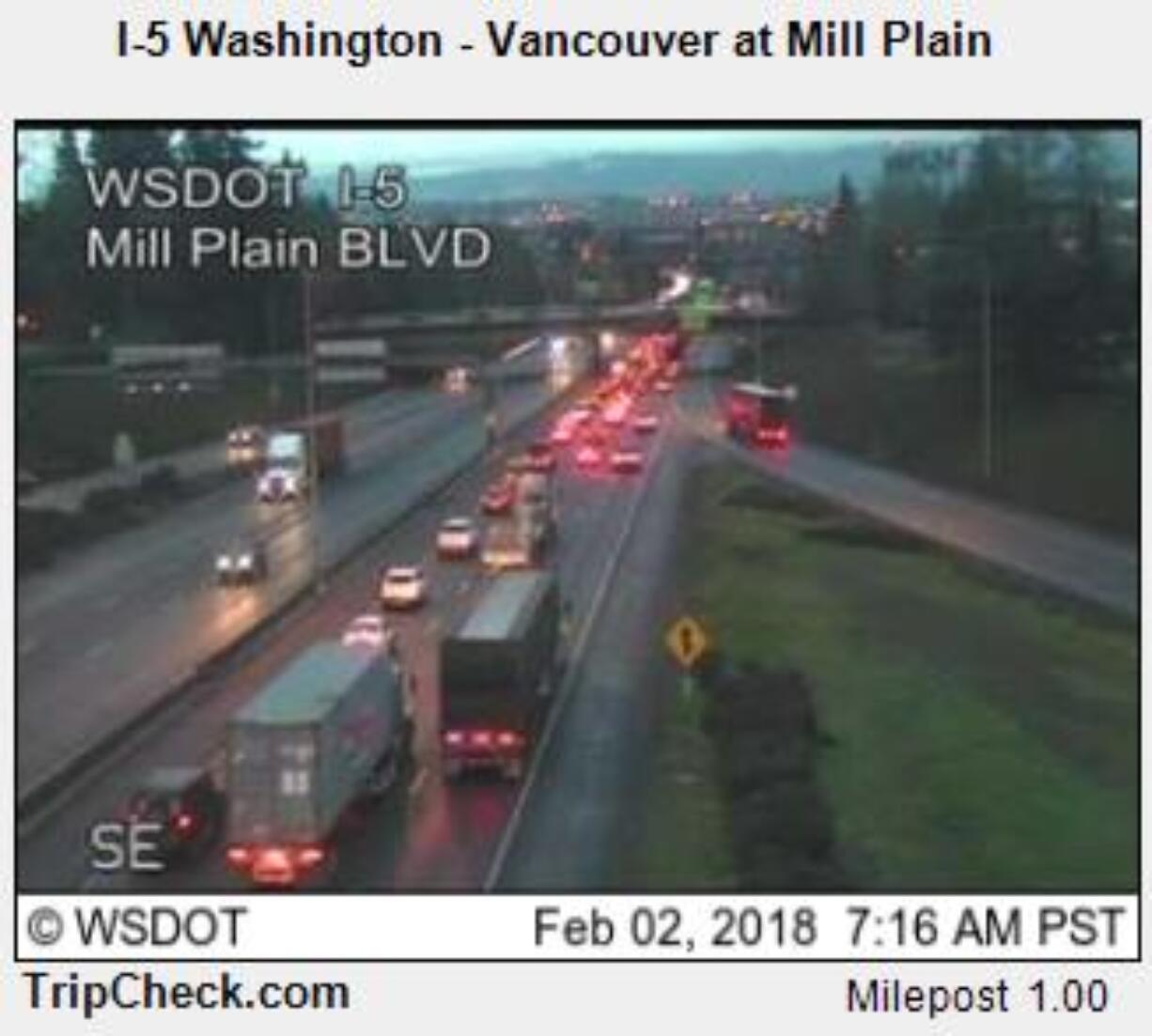 Three crashes on southbound Interstate 5 are slowing the Friday morning commute. Stop and go traffic starts just south of East 39th Street, according to traffic maps.