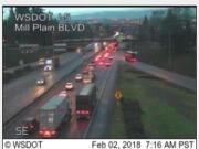 Three crashes on southbound Interstate 5 are slowing the Friday morning commute. Stop and go traffic starts just south of East 39th Street, according to traffic maps.