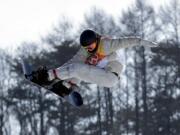 Red Gerard, of the United States, jumps during the men’s slopestyle final at Phoenix Snow Park at the 2018 Winter Olympics in Pyeongchang, South Korea, Sunday, Feb. 11, 2018.