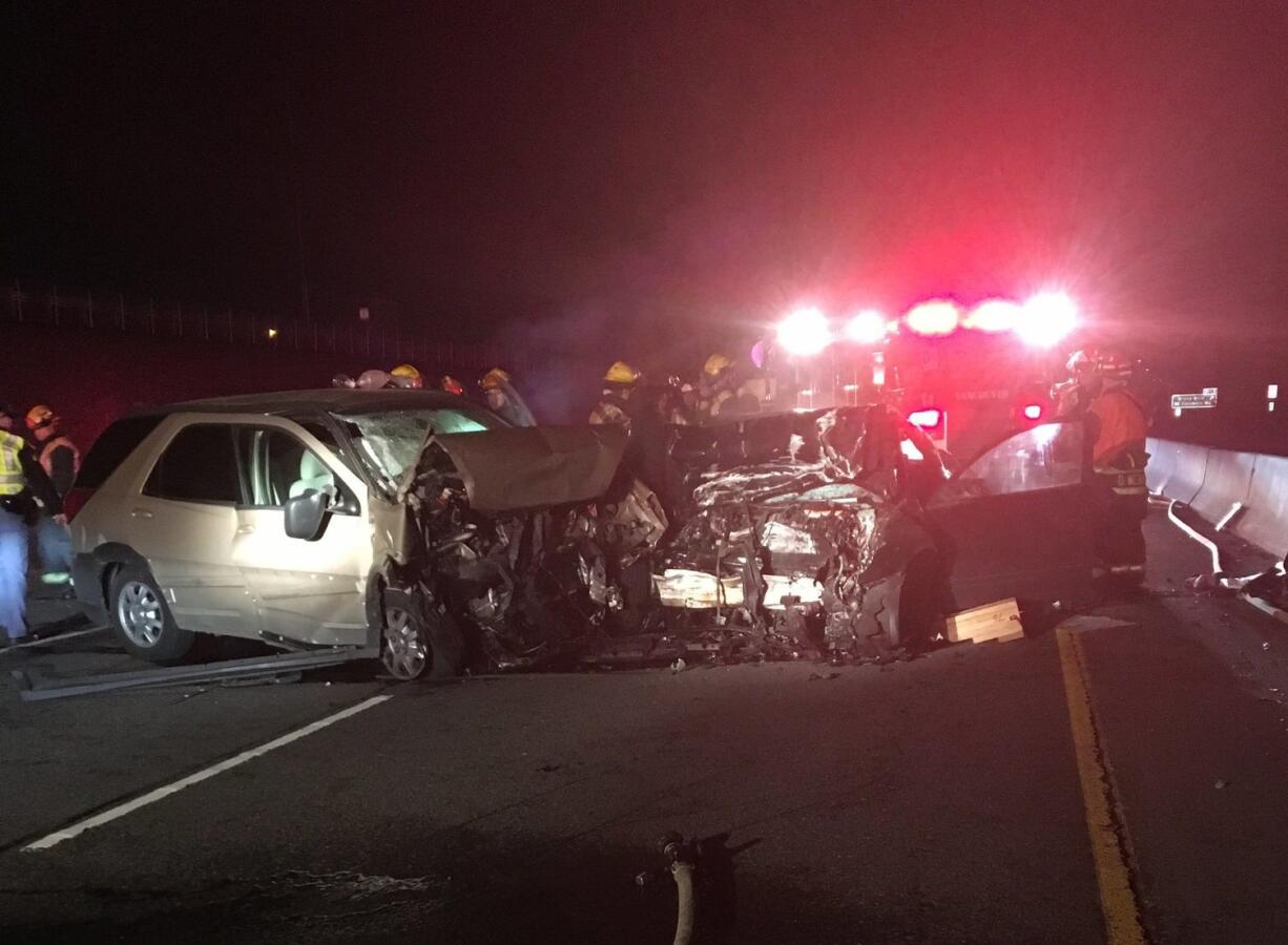 This fatal crash occurred at 1:16 a.m. Sunday on eastbound Highway 14 just east of Columbia House Boulevard when a wrong-way driver heading west in the eastbound lanes struck another vehicle head-on, according to a Washington State Patrol Bulletin.