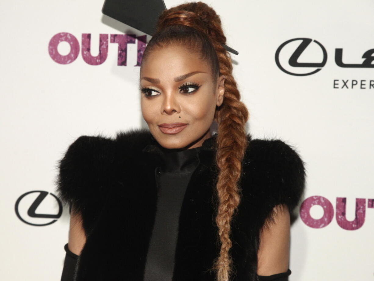 FILE - In this Nov. 9, 2017, file photo, Janet Jackson attends the 22nd Annual OUT100 Celebration Gala at the Altman Building in New York. Jackson wants to make it crystal clear: She will not be joining Justin Timberlake during the Super Bowl halftime show Sunday, Feb. 4, 2018.